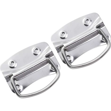 [JAMAIS UTILISÉ]Poignées de traction d'acier inoxydable de 2pcs poignées robustes résistantes de coffre pour la porte de boîte à outils