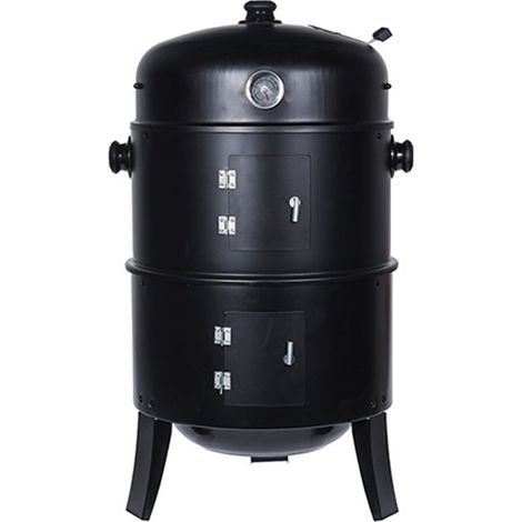 barbecue type baril pour fumer couleur noire bbq (1/2)