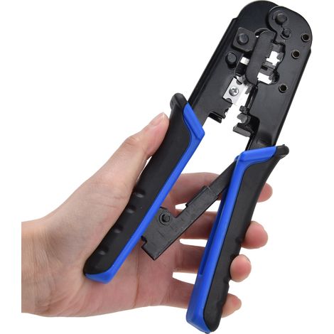 Pince à sertir pour câbles réseau RJ11/45, outil de sertissage à cliquet, kit de connecteurs RJ (1/5)