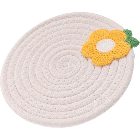 Set de Table Couvrins tissés Tampon Coussin Isolant pour Table à Manger Tapis de Tasse isolée Dessous de Verre tissé à la Main Set de Table tissé Coton