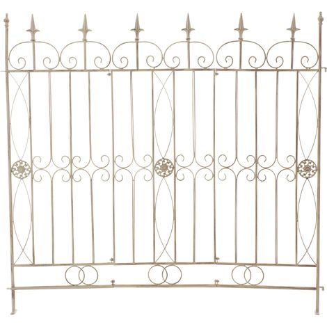 Valla de jardín 115x125 cm en metal color crema envejecido 100002949 (1/5)