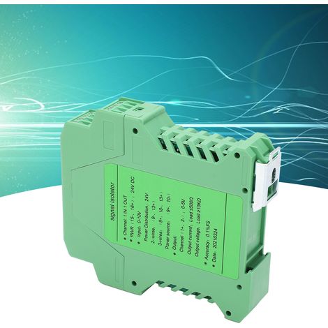 Isolateur de signal CC GLG avec transmetteur de courant et de tension, une entrée et une sortie, conversion 0-10V à 0-5V. (1/5)
