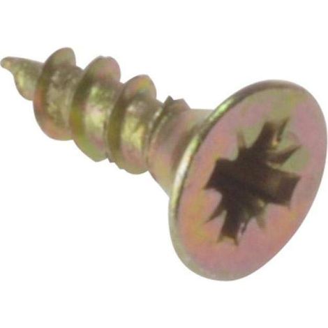 Forge Fix - Viti a Filettatura Singola Multiuso, 3,0 x 10 mm, Colore: Giallo Zinco passivato, Confezione da 200
