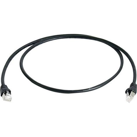 Câble de raccordement réseau informatique RJ45 Telegärtner 100008831 CAT 6a S/FTP noir 7.50 m