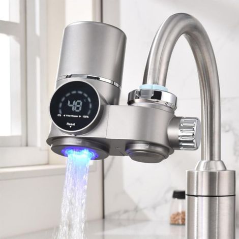 Wasserfilterhahn mit LED-Anzeige, Trinkwasserfilter für die Küche, entfernt Chlor, Schwermetalle und schlechten Geschmack, Anti-Kalk-Filterhahn (1/5)