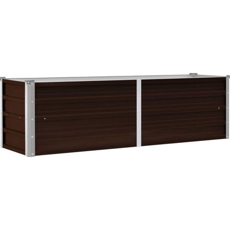 Maison Exclusive - Arriate de acero galvanizado marrón 160x40x45 (1/5)