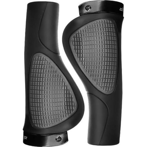 Manopole universali per manubrio di bicicletta, 13x5,5x3,5 cm, per mountain bike, nere, antiscivolo, facili da installare, in materiale TPE. (1/4)