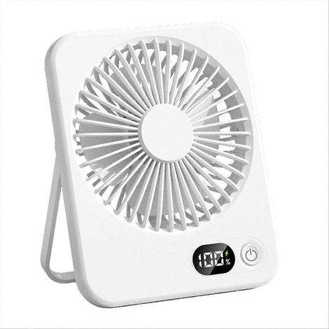Ventilateur de bureau portable rechargeable, longue autonomie, ultra-mince (1/5)