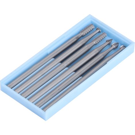 Lot de 6 fraises carbure de tungstène 2.35mm burin gravure taille L (1/5)