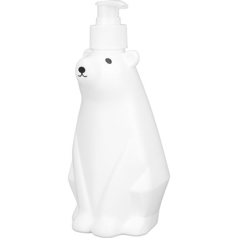 Soavoa Distributeur Savon Ours Blanc Pompe PP PE Grande Capacité Salle de Bain Cadeau Original Lot de 1 (1/4)