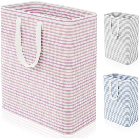 Grand Panier à Linge Pliable 100L, Panier à Linge Imperméable Autoportant, Poignées Renforcées, Corbeille à Linge pour Vêtements, Serviettes, Jouets et Couvertures, Rouge (1/5)