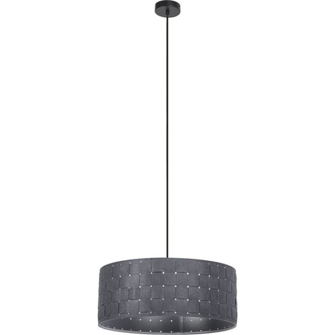 OSRAM Suspension Decor Felt Weaving gris foncé en feutre et métal, 3 X E27, 480 mm, éclairage chaleureux grâce à l’abat-jour tissé, durable grâce à sa source lumineuse remplaçable, montage simple (1/5)