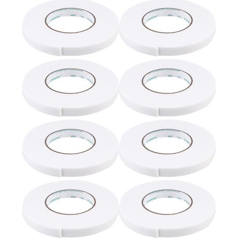 Ruban Adhésif Double Face en Mousse Pe, 8 Rouleaux, Blanc, Isolation Thermique et Amorti Antichoc, pour Meubles et Panneaux Ondulés, Usage Maison et Bureau (1/5)
