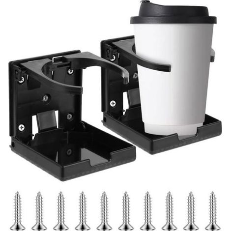 Lot de 2 porte-gobelets, réglable, ABS, fixation ventilation, diamètre100mm, voiture, bateau, camion