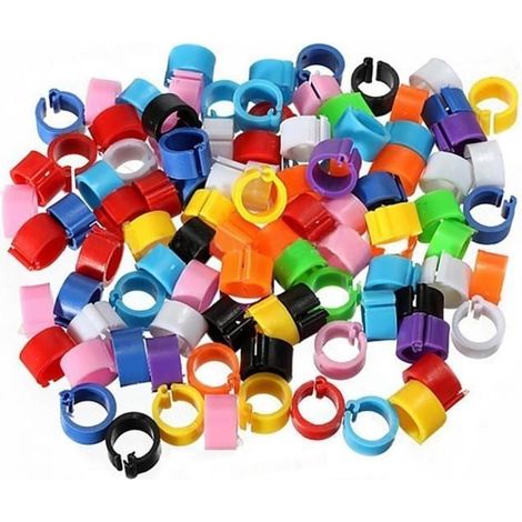Bagues à pied des oiseaux 100 pcs 8 mm Coloré Identification Plastique Identification Bague Marquage pour pigeons Poussins Bantams (1/4)