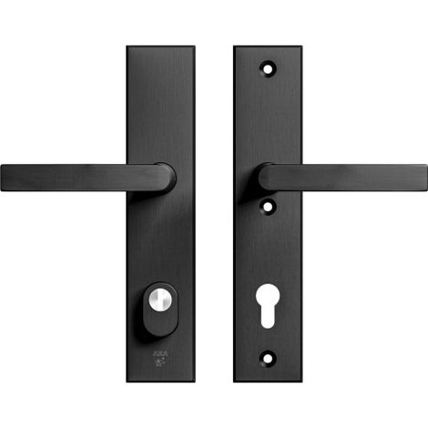 AXA Sicherheits Türbeschläge set - Edge Plus Blok - Türklinken mit Langschild - PC92 mit Kernziehschutz - Zwart (1/5)
