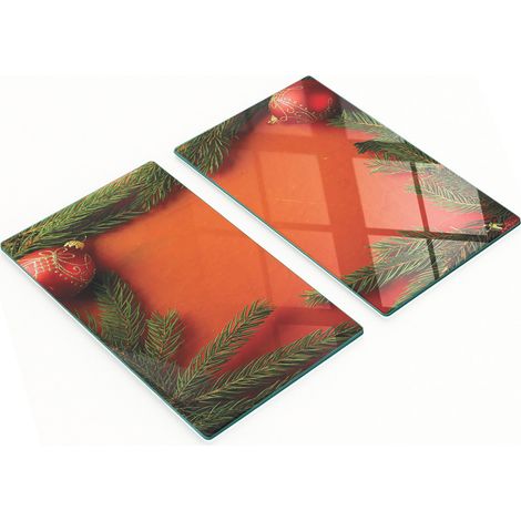 Tablas de cocina de vidrio templado con motivos navide帽os, 2 x 30 x 52 cm.