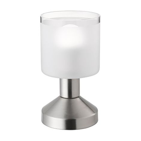 Lampada Tavolo Moderna Acciaio e Diffusore Vetro Bianco Gral GD Trio (1/4)