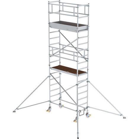 MUNK Aluminium-Rollgerüst mit Ausleger 1,80x0,75m Plattform 6,47m AH (1/2)