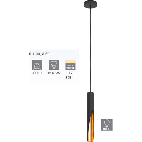 Eglo Barbotto schwarze und goldene Lampe modernes Design (1/2)