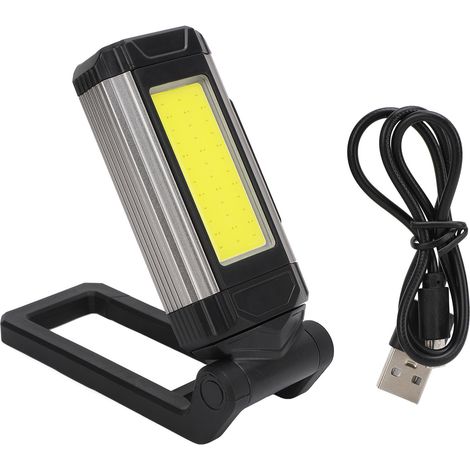 Lampe de travail pliable Gris Aluminium Rechargeable USB Aimantée 7 Modes COB pour Mécanique Urgence (1/5)