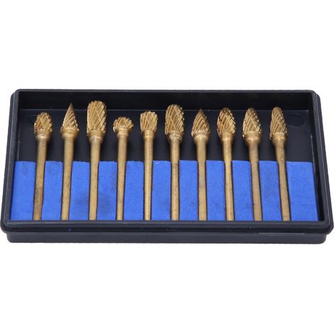 10 Wolframkarbid-Schleifköpfe für Holzbearbeitung und Schnitzerei, rotierendes Schleifwerkzeug (1/5)