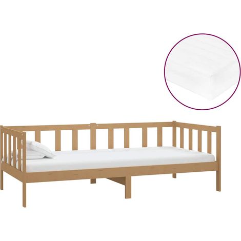 Maison Exclusive - Sofá cama y colchón madera pino maciza marrón (1/5)