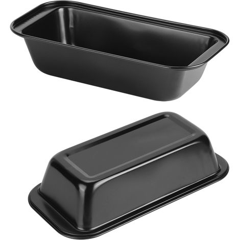 Moule à pain rectangulaire en acier au carbone antiadhésif, noir, idéal pour la cuisson de pains et pâtisseries. (1/5)