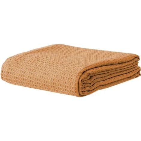 manta tamaño Queen con tejido de gofre, de algodón ligero y transpirable, de textura clásica, ideal para cama, sofá o verano. (1/5)