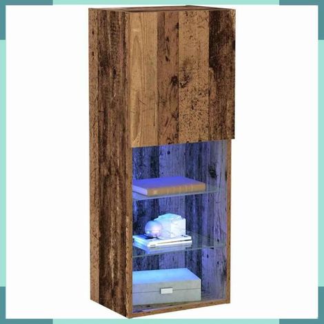 863087 Ensemble meuble TV Montage mural Bois ancien 40,5 x 30 x 102 cm (1/5)