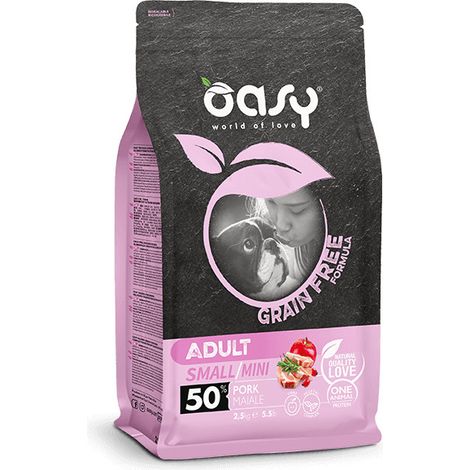 Cane Grain Free Adult Small/Mini Maiale 800 gr - 2,5 Kg OASY - size 2