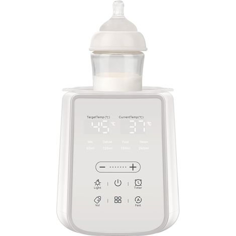 Babyflaschenwärmer für Muttermilch mit Timer und Nachtlicht, 11-in-1-Milchwärmer für Babyflaschen, 48 Stunden warmhalten, BPA-frei, schnelles Erhitzen mit einstellbarer Temperatur für Glas-/PPSU-Flasc