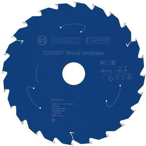 BOSCH Kreissägeblatt Expert Wood Außen-Ø 190 mm Zähnezahl 24 WZBohrung 30 mm Schnittbreite 1,5 mm HM