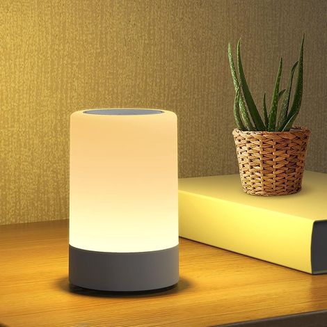 Lámpara de noche recargable por USB con pantalla táctil, memoria de configuración, luz suave y segura, libre de BPA para la habitación del bebé y el dormitorio.
