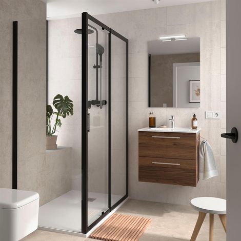 Badezimmermöbel SILANE 600 2 Schubladen NUSSBAUM MAYA + Waschtisch + Spiegel (1/2)