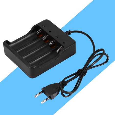 Chargeur de batterie à 4 emplacements pour batterie lithium rechargeable 18650 (prise UE) (1/5)