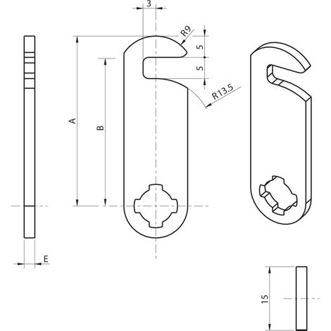 Ronis Came 4929 serratura di sicurezza forma piatta curvata gancio