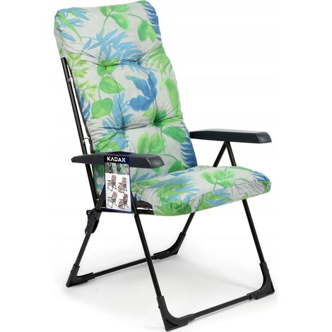 KADAX Gartensessel mit einstellbarer Rücklehne, Relaxstuhl Grün / Blau