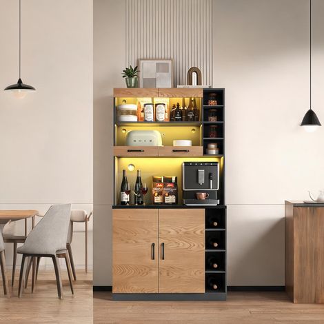 Buffet coloris natural gris en acrylic MDF 100 x 47 x 187 cm (1/5)