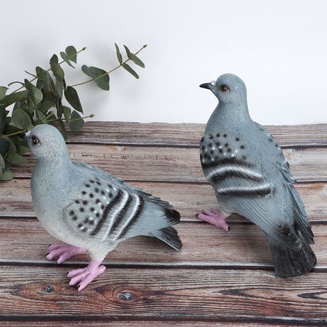 Conjunto de 2 figuritas de palomas de la paz para decoración de jardín, balcón o boda. (1/5)