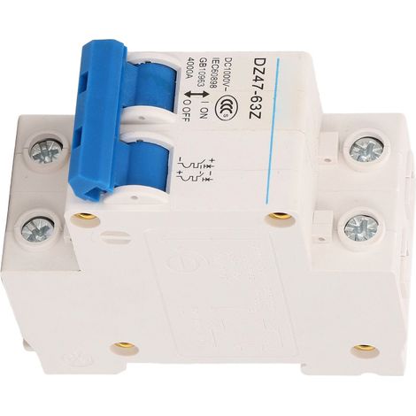 Disjoncteur CC 1000 V, interrupteur de protection, pouvoir de coupure de 4000 A, montage sur rail DIN, 32 A