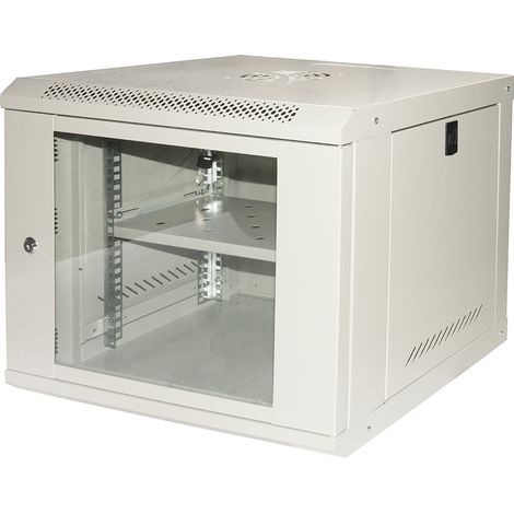 Link Armadio Rack 19'' 9u Serie Light Colore Grigio Con Porta Vetro (axpxl) 600x400x530mm Ripiano Incluso (1/2)