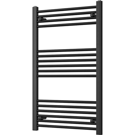 Zennor - Black Heated Towel Rail - H1000mm x W600mm - Straight (1/3)