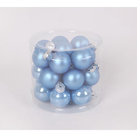 TrendLine Weihnachtskugeln aus Glas Ø 2,5 cm sky blue 24 Stück Weihnachtskugel