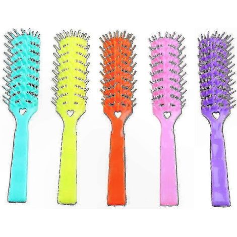 Dampfhaarbürste mit 7 Reihen, abgerundeten Borsten, zufällige Farbe, entwirrt und verleiht Volumen, schonendes Styling, professionelles Werkzeug für den Salon oder den täglichen Gebrauch, leicht und e (1/5)