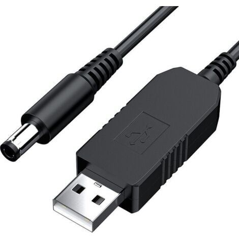 Câble USB 5 V vers 12 V CC, câble convertisseur élévateur de tension 5 V vers 12 V CC, câble d'alimentation USB de 3 pieds avec prise CC 5,5 x 2,1 mm, 5,5 x 2,5 mm pour ventilateurs, lampes LED, audio (1/5)