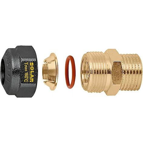 Raccordo maschio, meccanico a tenuta O-Ring per impianti solari. Diametro tubazione Ø22 Caleffi 254452 Ø 22