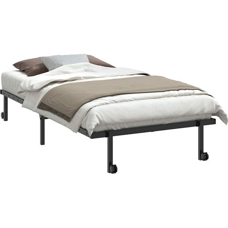 Estructura de cama sin colchón plegable negro acero 100x200 cm vidaXL (1/4)