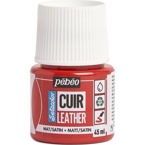 Peinture cuir - PEBEO - Setacolor - Rouge Intense - 45 ml - Acrylique (1/4)