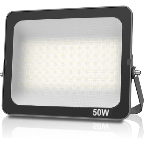 Projecteur LED 50W, Superlumineux spot extérieur Blanc Froid 6500K, IP66 Eclairage de Sécurité Floodlight lumiere pour Jardin Stade Garage entrepôt Magasin Atelier Dépôt